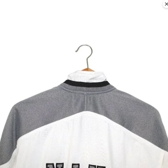 Vintage Nike 90s Tracksuit Jacket Full Zip Windbreaker Swoosh White Black Retro - Picture 15 of 15